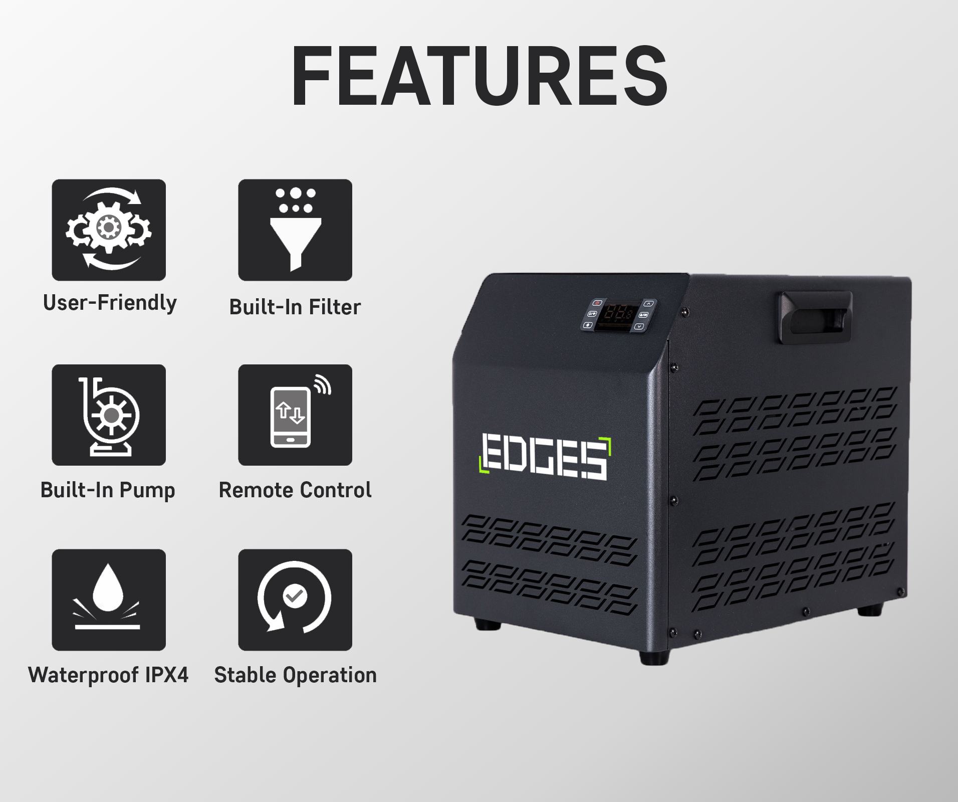 Edges Ice Bath with Chiller - Built-In Filter, WiFi App Control, Recovery Pod