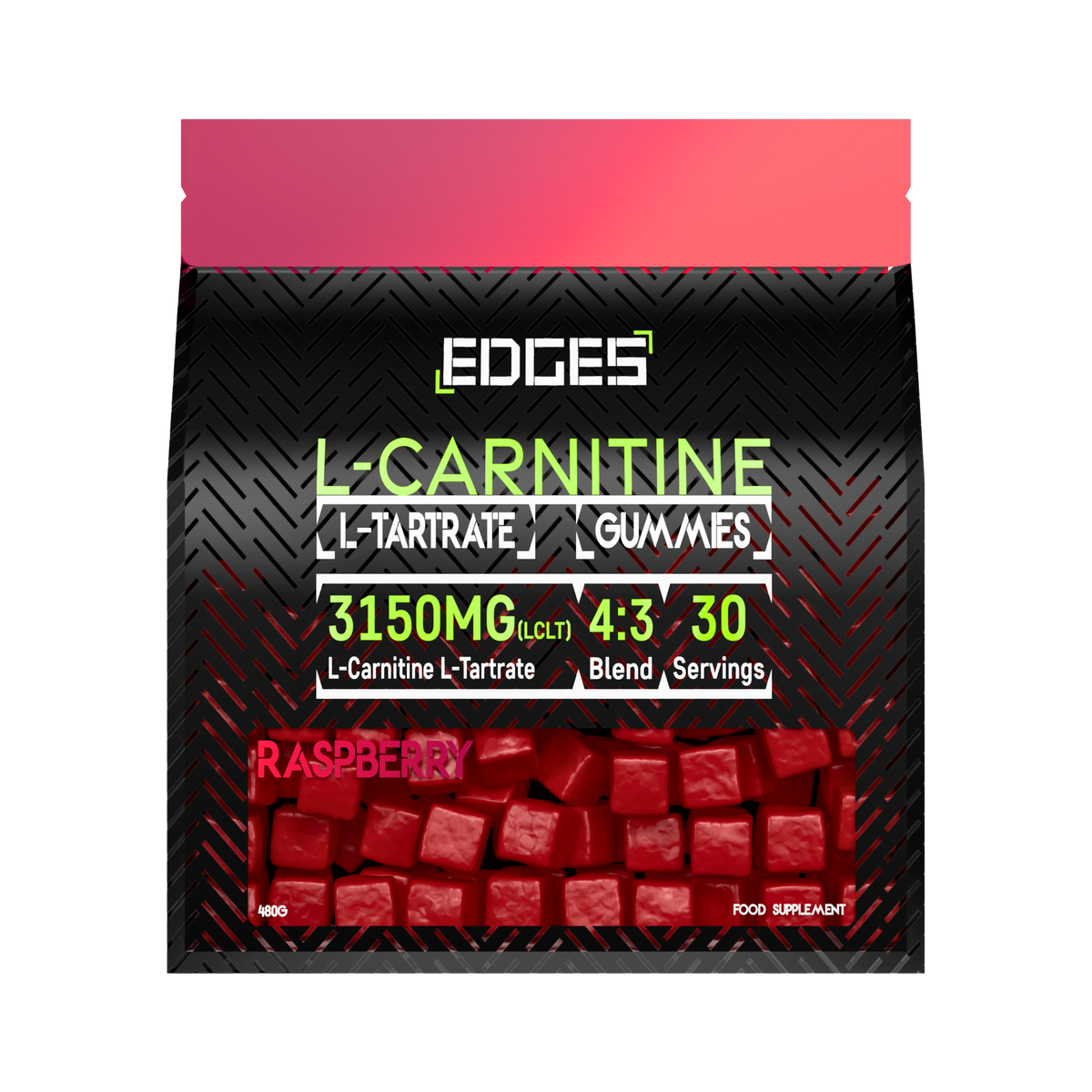 L-Carnitine L-Tartrate 3150mg Gummies – 90 Raspberry Gummies