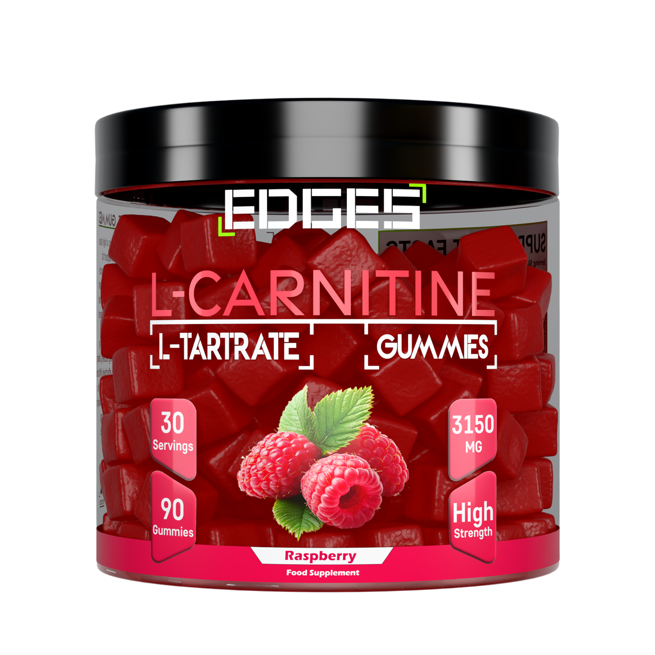 L-Carnitine L-Tartrate 3150mg Gummies – 90 Raspberry Gummies