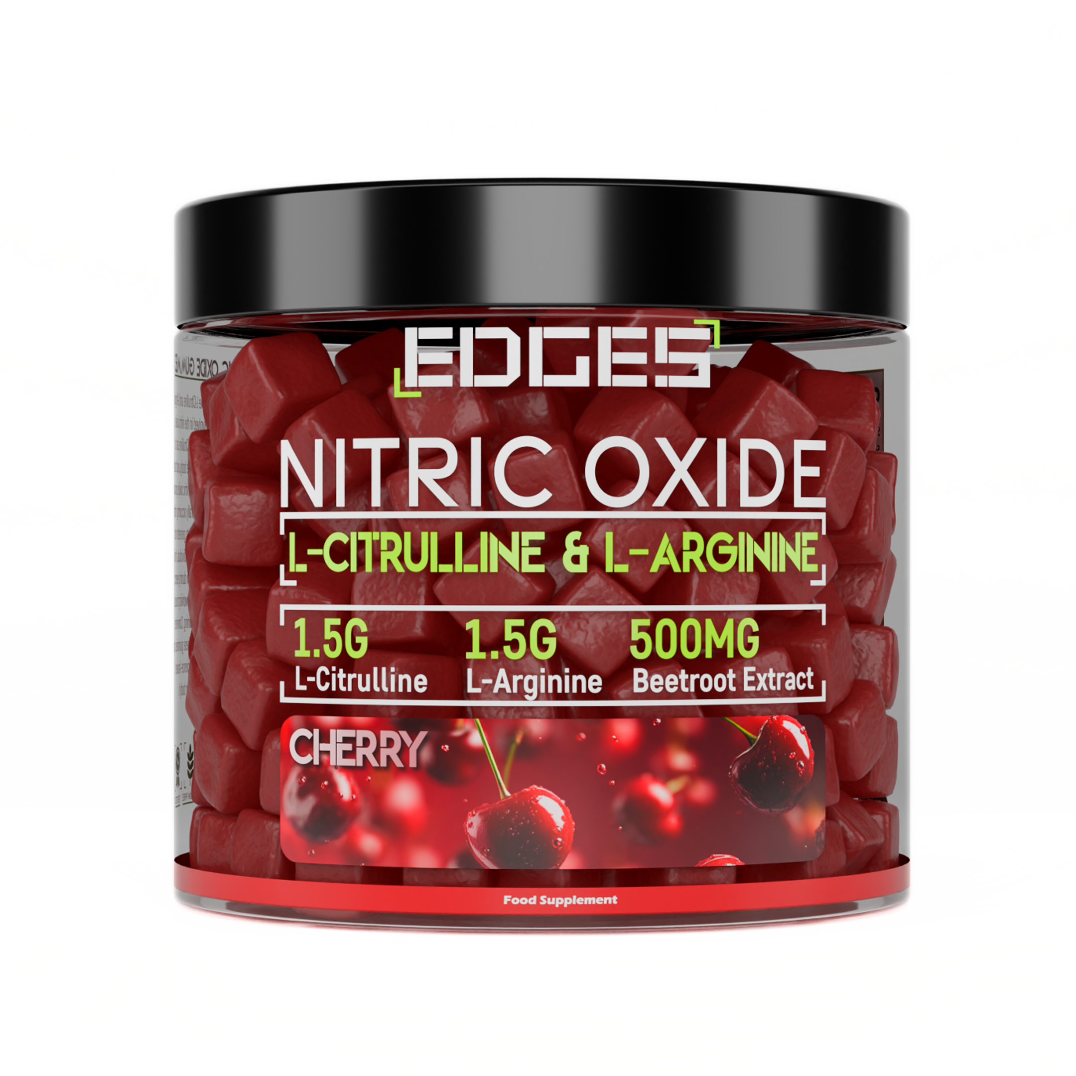 Nitric Oxide Gummies 3500mg - L-Citrulline & L-Arginine - Cherry Flavoured (1 Month)
