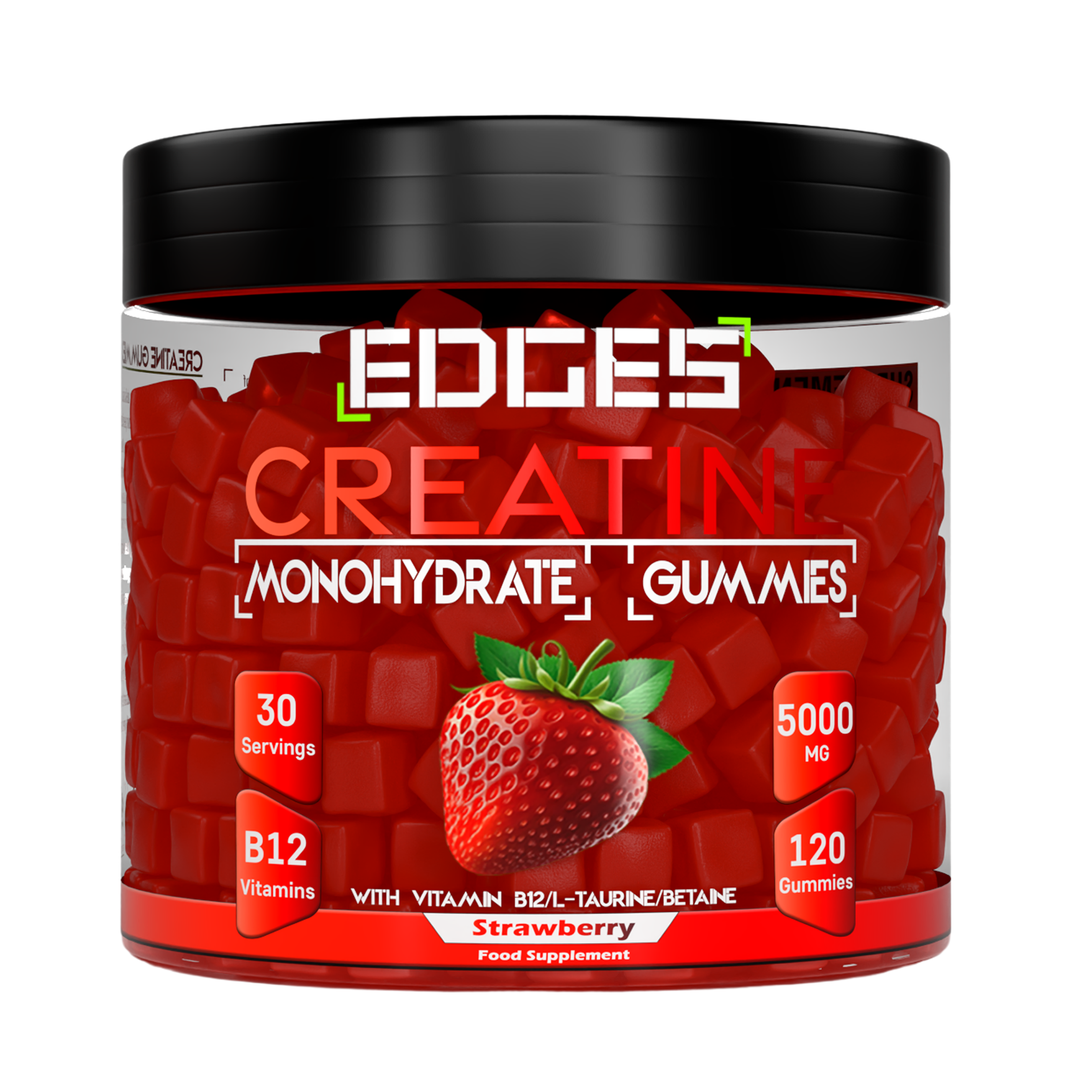 Creatine Monohydrate Gummies 5000mg with B12 Vitamins, L-Taurine & Betaine