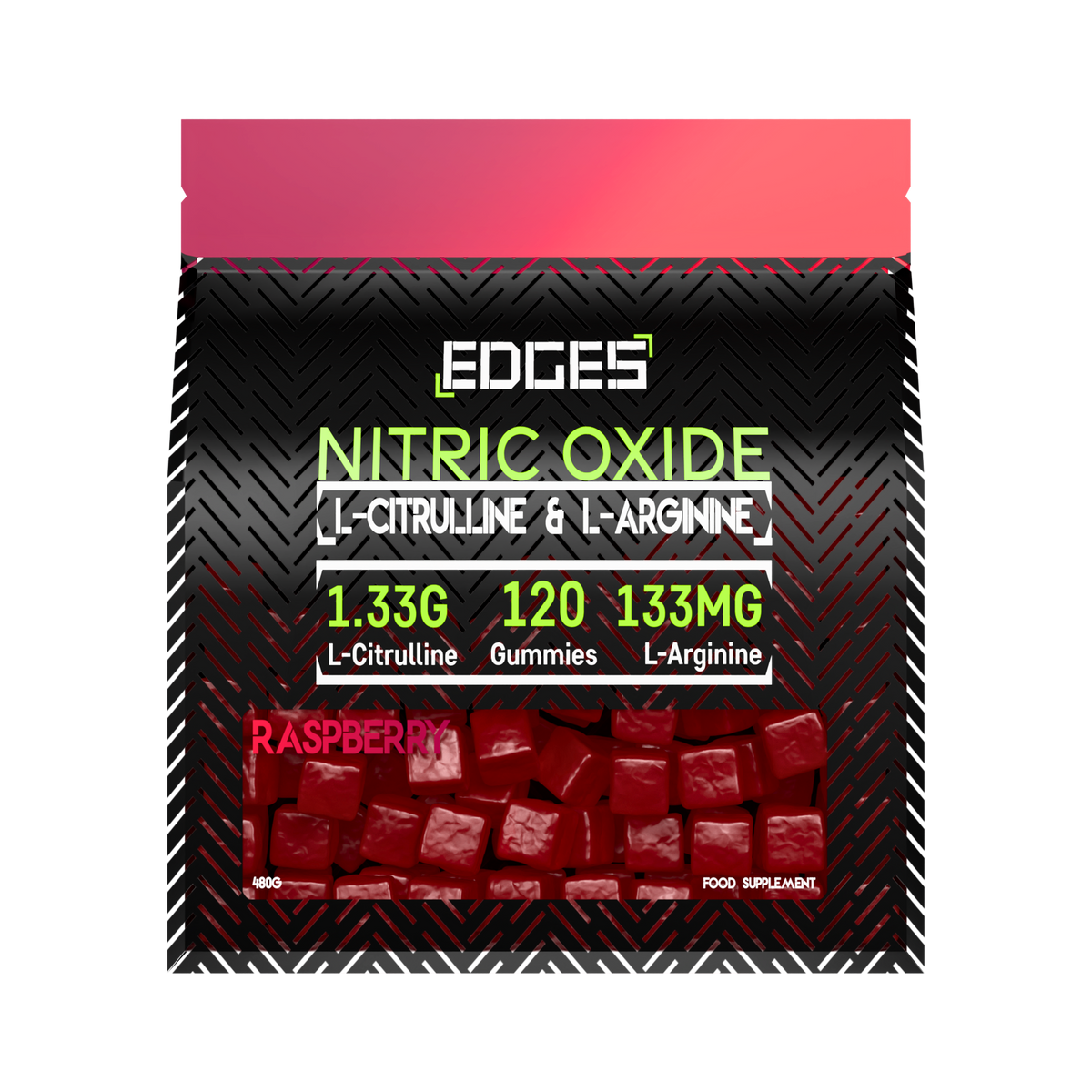 Nitric Oxide Gummies 2000mg - L-Citrulline & L-Arginine - Raspberry Flavoured (1 Month)