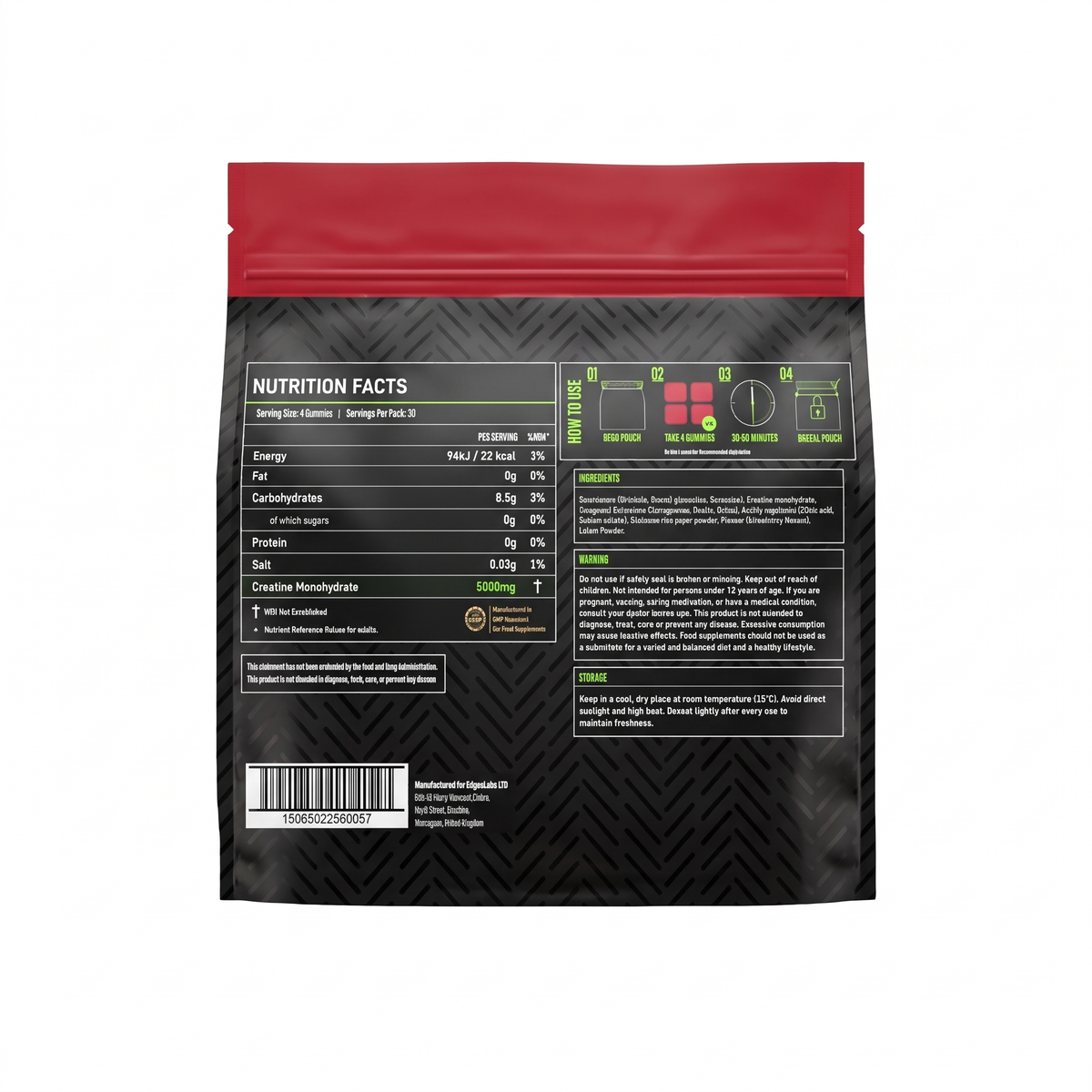 Creatine Gummies 5000mg - Creatine Monohydrate - Strawberry