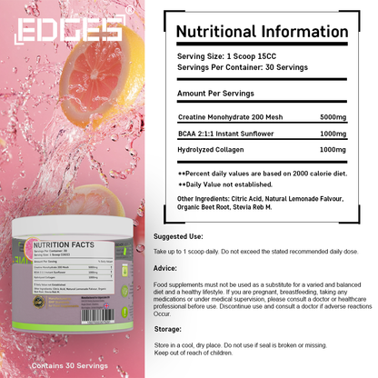 Creatine+ 7000mg Monohydrate Powder - Pink Lemonade Flavour
