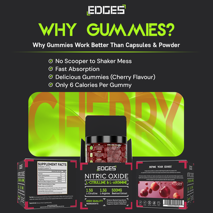 Nitric Oxide Gummies 3500mg - L-Citrulline & L-Arginine - Cherry Flavoured (1 Month)